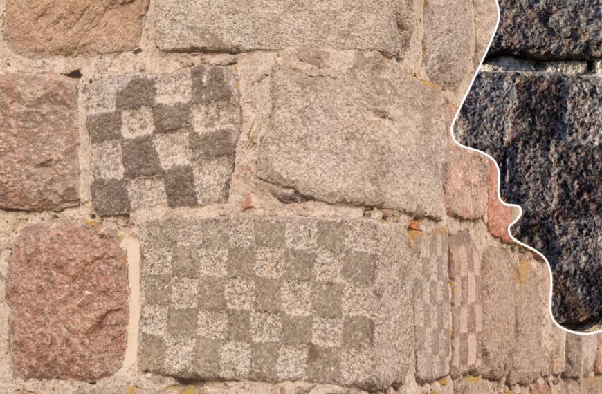 Schachbrettsteine an mittelalterlichen Feldsteinkirchen